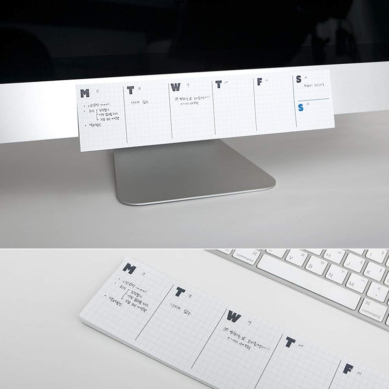 JSTORY Sticky Planner Adhesive Paper Note Columnar Scheduler Organizer to-do One Size Grid White - Image 2